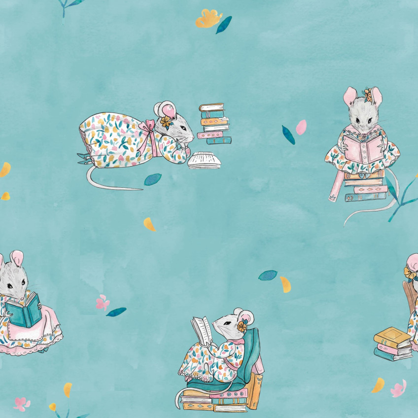 Tela Popelin Little Rat Reading P77