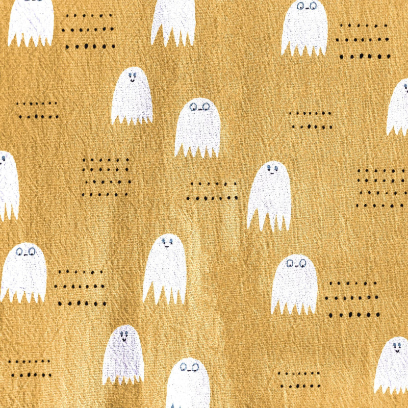 Tela Rustic Cotton Pacman mustard RC3
