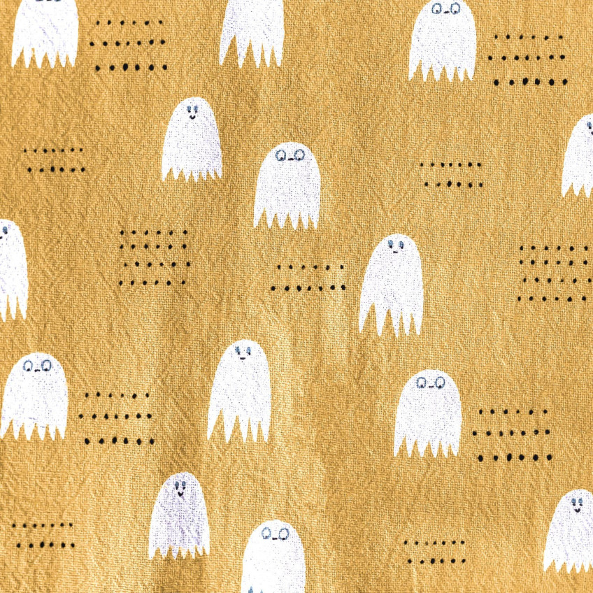 Tela Rustic Cotton Pacman mustard RC3