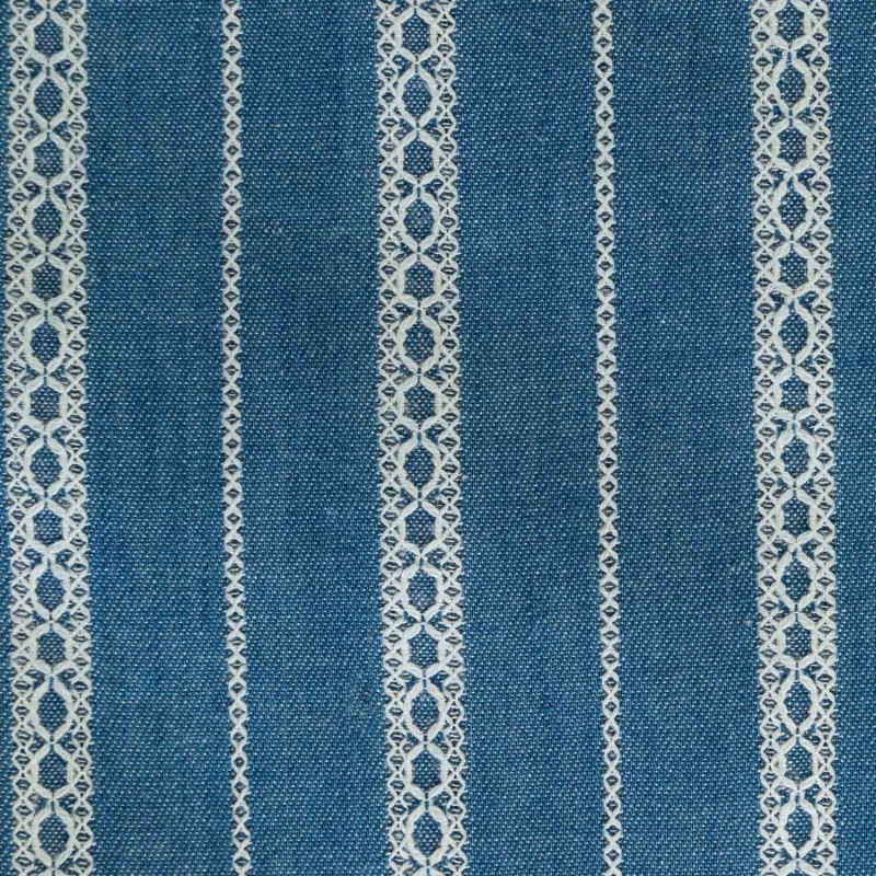 Tela Denim Embroidery Ligth Blue DE1