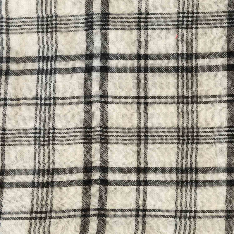 Tela Mousseline Tartan White & Black MT3
