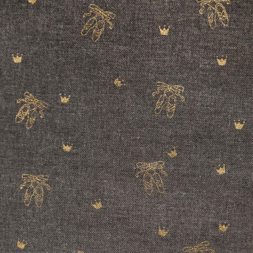 Tela Viyella Organic Cotton Print Ballerines Graphite VOCP2