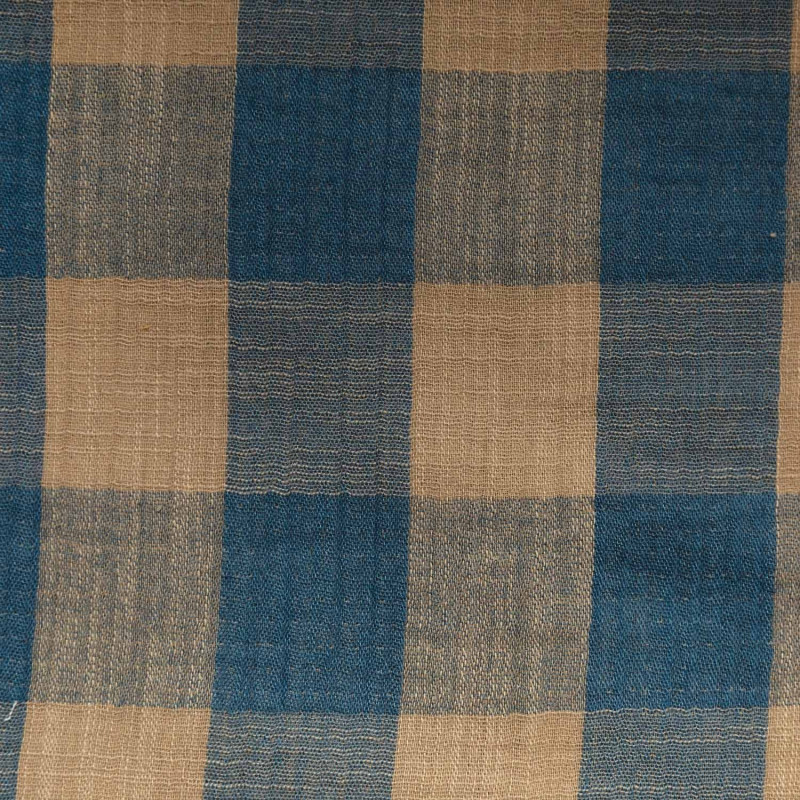 Mousseline Vichy Sand & Blue MV2