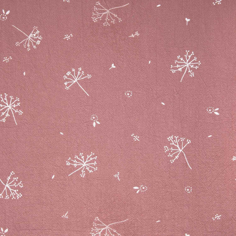 Tela Rustic Cotton Flowers Pink RC16