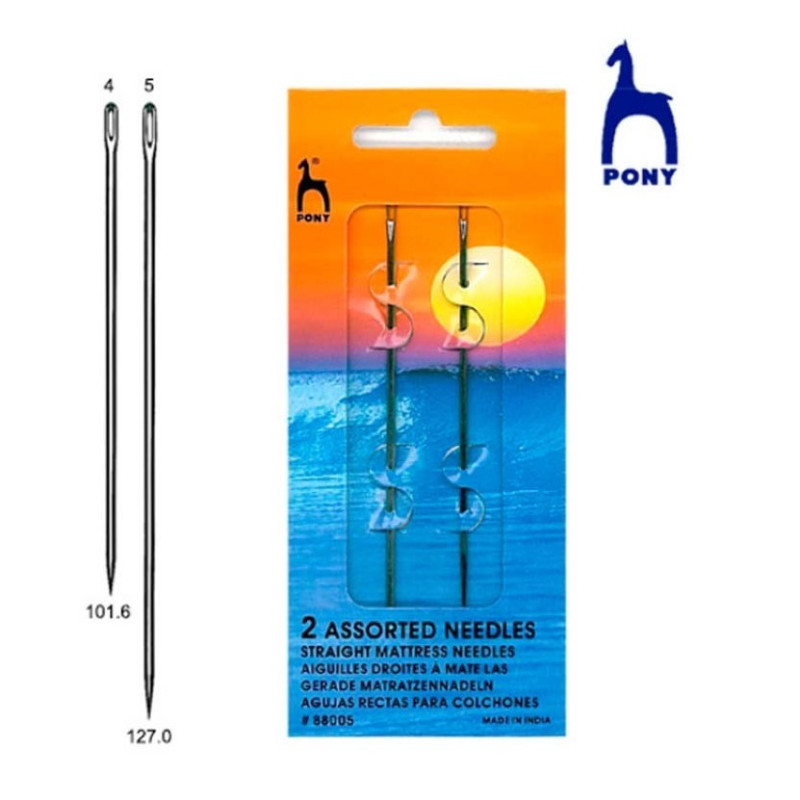 Agujas rectas para colchones 4" y 5" Pony 88005