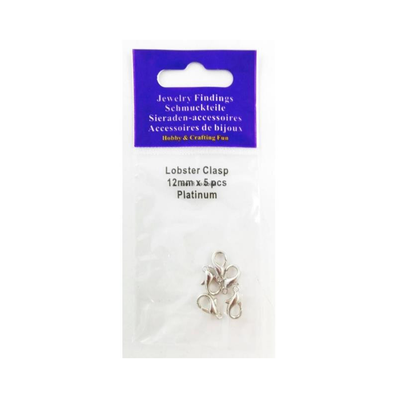 Cierre de pulseras broche de langosta 12mm x 5pcs
