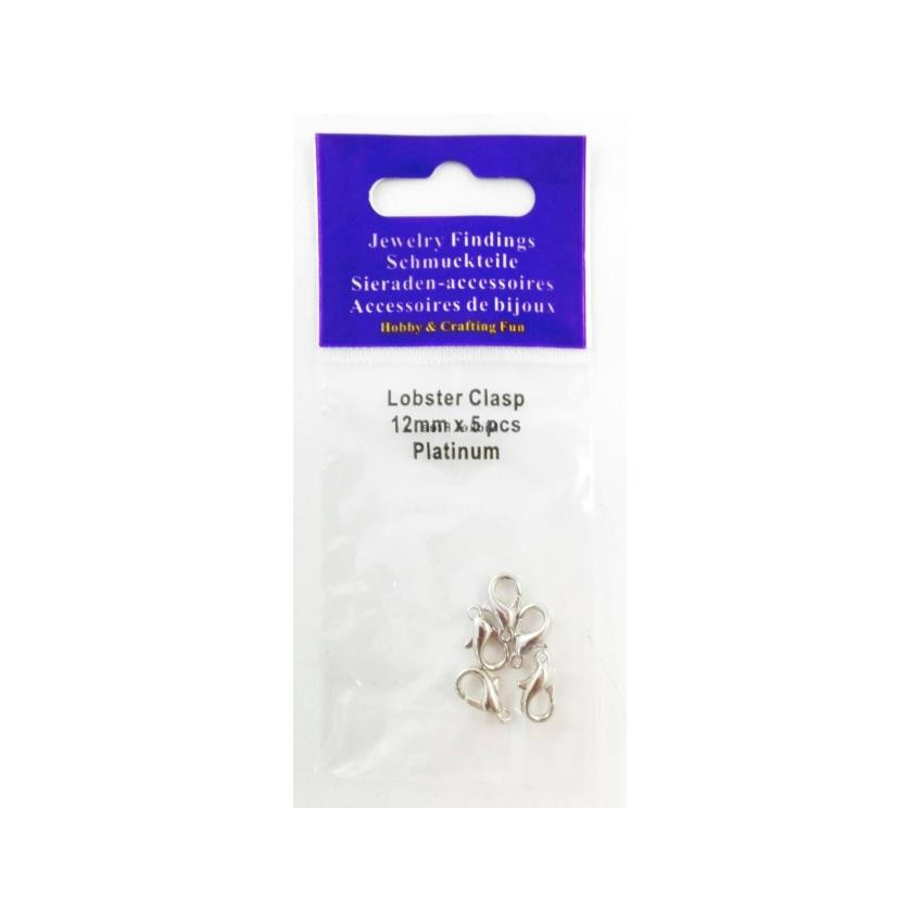 Cierre de pulseras broche de langosta 12mm x 5pcs