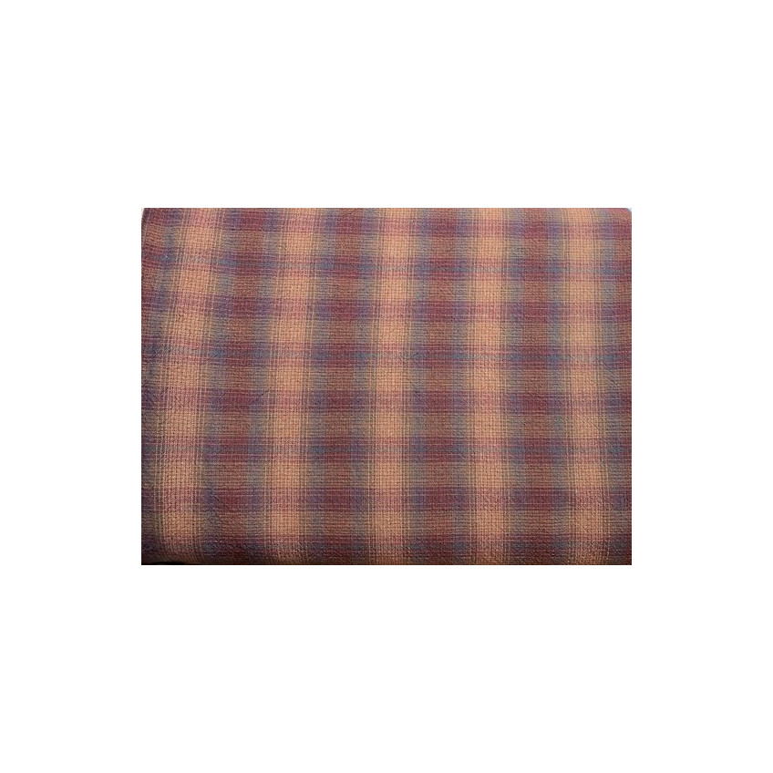 Tela Tramadas Japones Cuadrados Grandes Granate con Azules