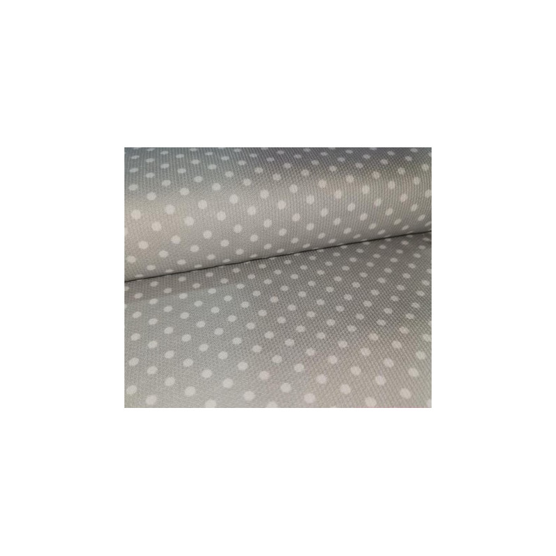 Tela Pique Estampado Bernal Topos (12) Gris/Blanco 64172-1001