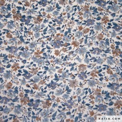 Tela Poplin Light Print Swan Blue Flowers A/W 2104-5