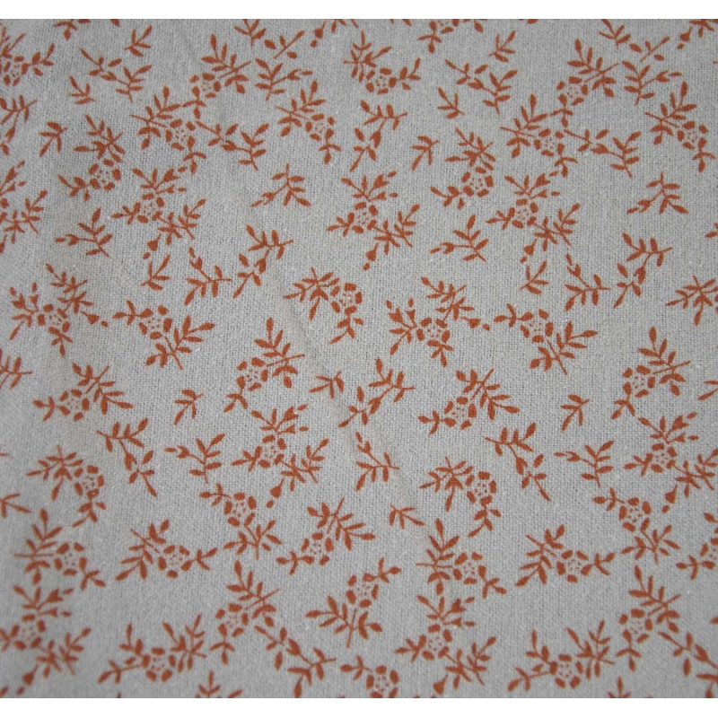 Tela Flannel Cotton Print Rust & Arona Leaves A/W 2105-6