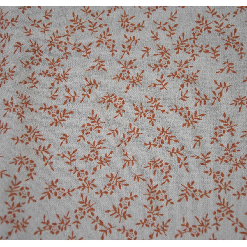 Tela Flannel Cotton Print Rust & Arona Leaves A/W 2105-6
