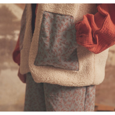 Tela Flannel Cotton Print Rust & Arona Leaves A/W 2105-6