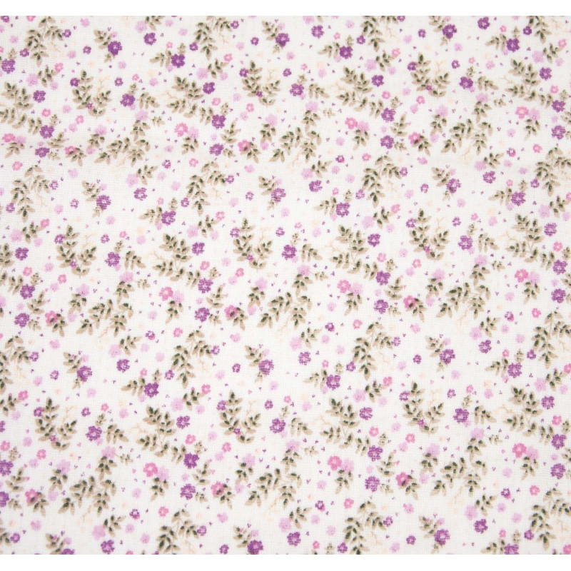 Tela Mousseline Print Lavender Flowers A/W 2111-5