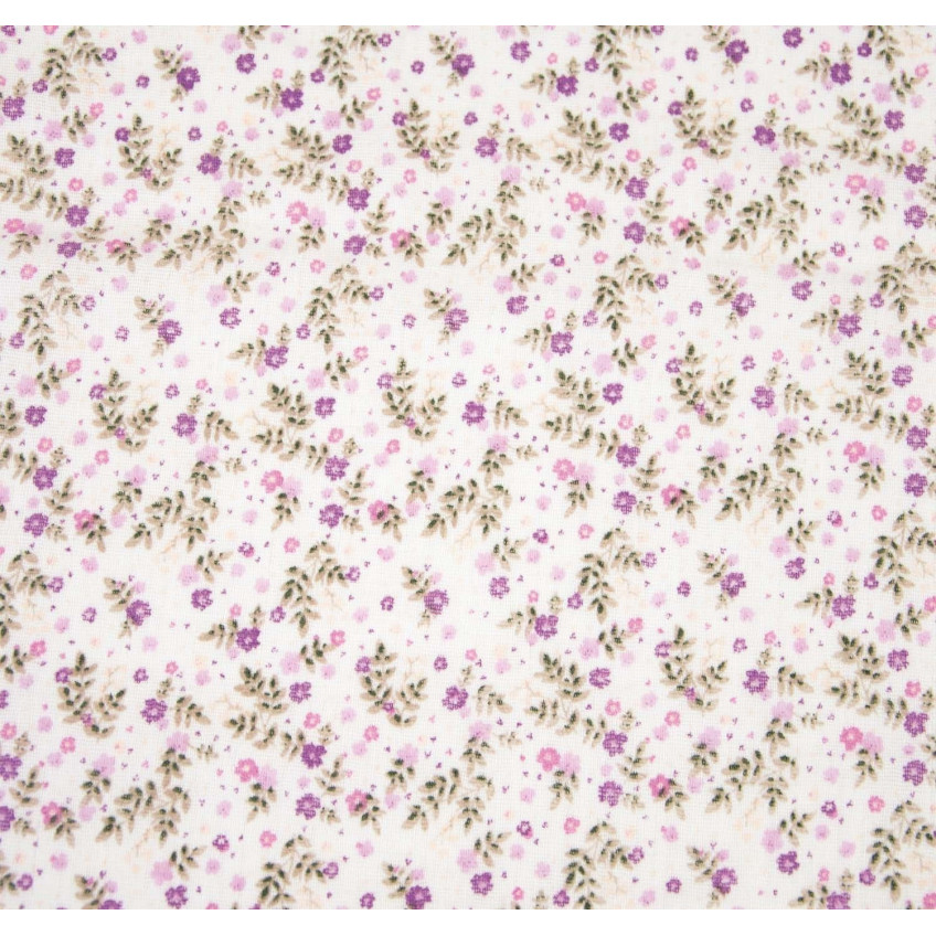 Tela Mousseline Print Lavender Flowers A/W 2111-5