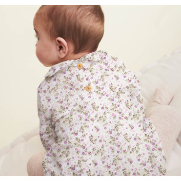 Tela Mousseline Print Lavender Flowers A/W 2111-5