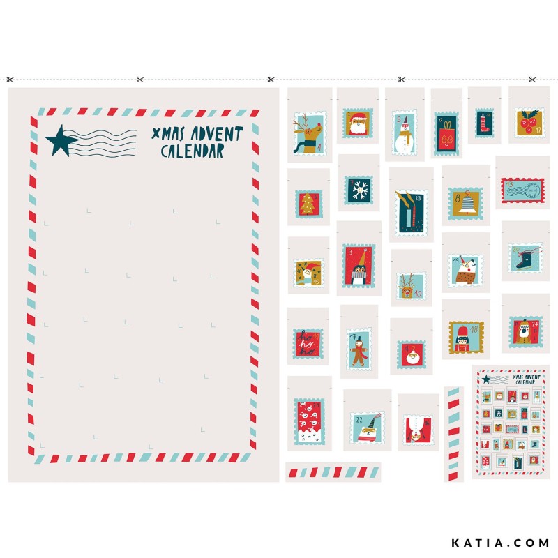 Panel Xmas Advent Calendar Stamps Calendar 2134-12