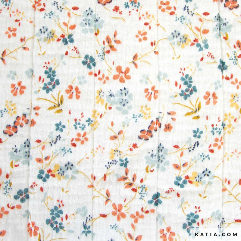 Tela Padded Mousseline Print Padded Forest Flowers 2153-2