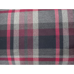 Tela Viella Tartan gris oscuros y rojo