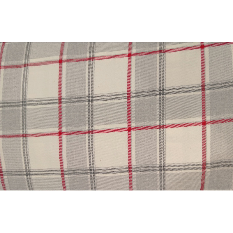 Tela Viella Tartan gris claro y rojos