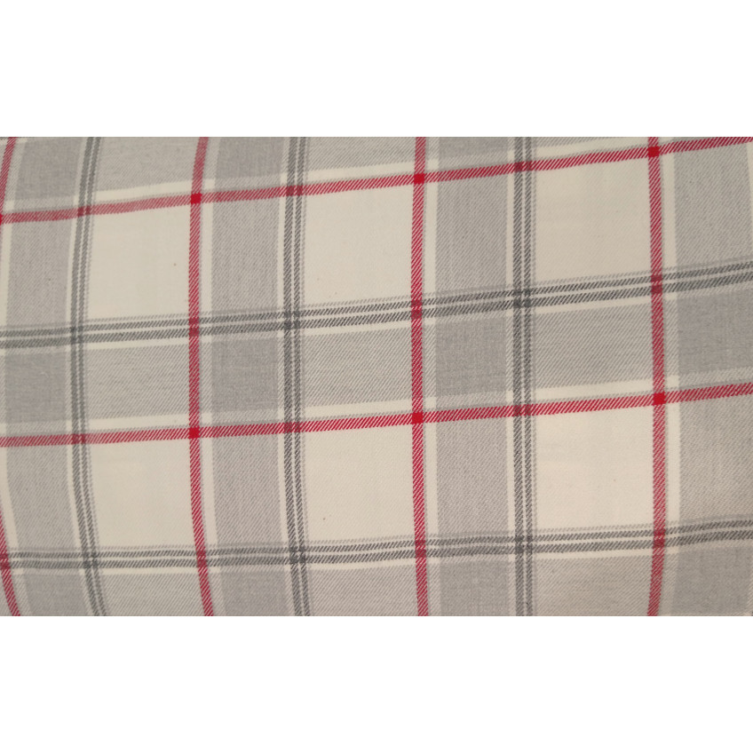 Tela Viella Tartan gris claro y rojos