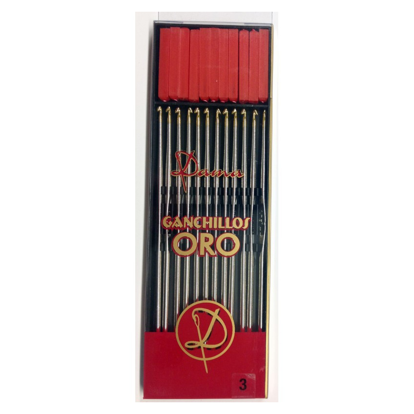 Aguja ganchillo oro Dama 1004  tamaño 00 (3.0 mm)