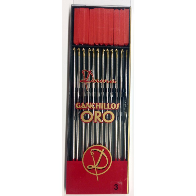 Aguja ganchillo oro Dama 1004  tamaño 3 (1.75 mm)