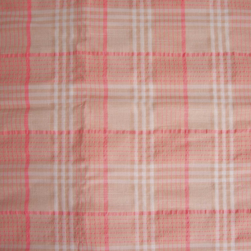 Tela Katia Fluor Madras Fuchsia-Salmon 2018-1