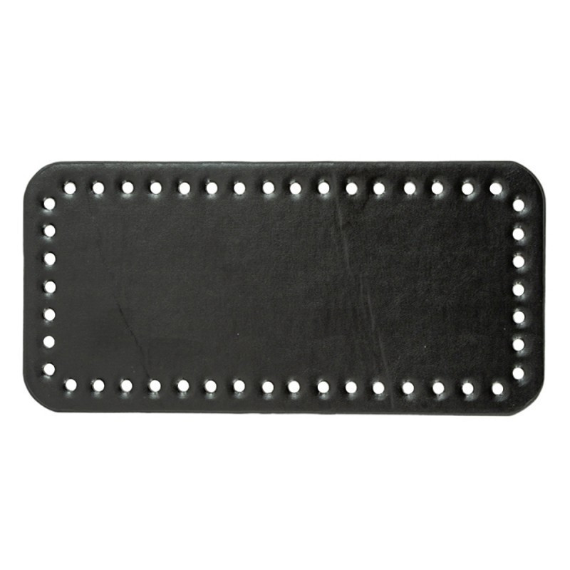 Fondo de bolso en cuero bordes redondos de 32 x 12 cm Negro