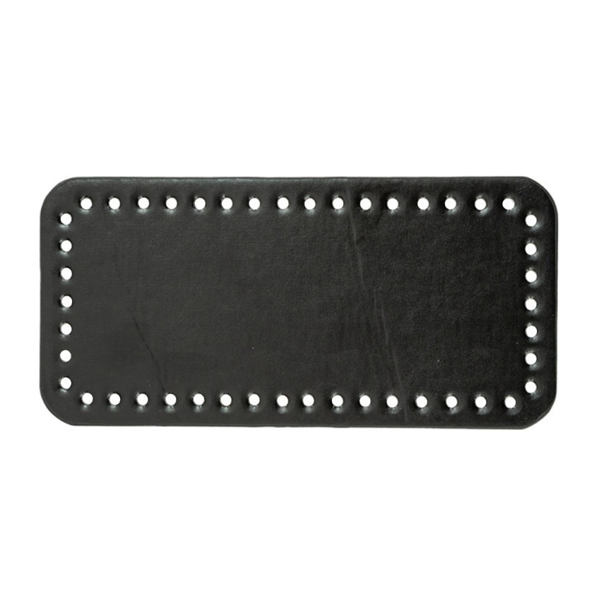 Fondo de bolso en cuero bordes redondos de 32 x 12 cm Negro